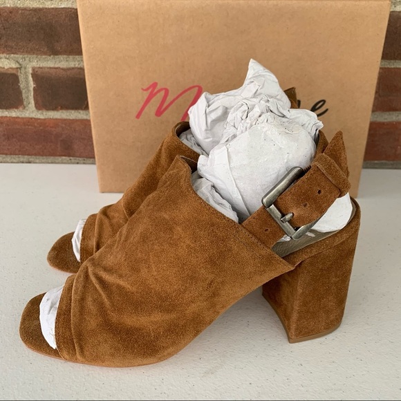 Matisse Brown Suede Slingback Chucky Heel Sandals - Picture 3 of 7